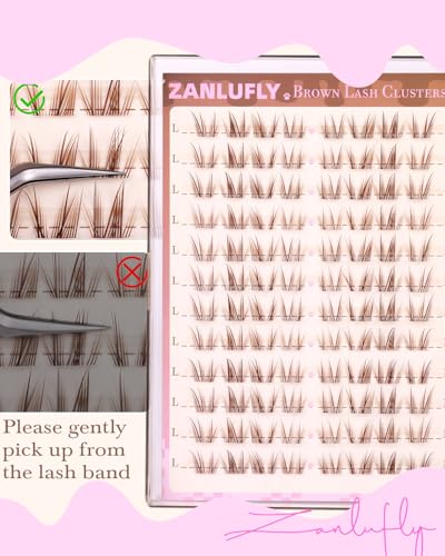 Natural Brown Lash Clusters - Short 8-11MM Cat Eye Extensions