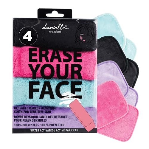 Erase Your Face Reusable Makeup Removing Wipes Cloths With Travel Case, 7 Count(Pack of 1)