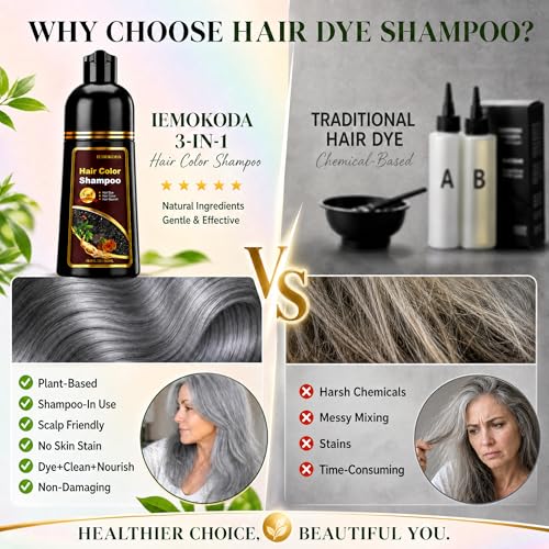 Silver Gray Hair Dye Shampoo - 3-in-1 Color & Condition