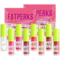 8-Color Hydrating Lip Oil Set with Large Brush Applicator