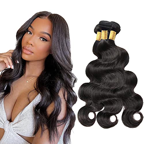 Brazilian Body Wave Hair Bundles 26 28 30 inch #1B