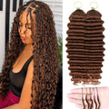 LOLLY HAIR 30# 18 Inch Pre-Looped Feather Human Crochet Hair 110g Deep Wave Black Women