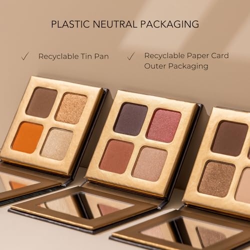 INIKA Eyeshadow Quad - Wind | Blendable, Natural Mineral Pigments, Neutral Tones, Long Lasting, Matte and Shimmer