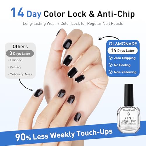 Glamonade 3-in-1 Clear Nail Polish - Quick Dry Top Coat & Base Coat