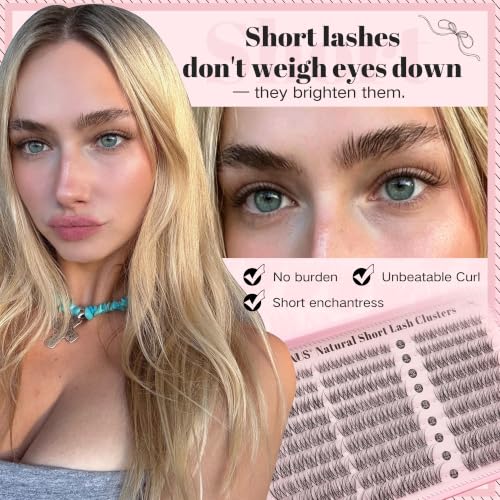 Goddvenus ZC-Short Natural Lash Clusters 8-14mm Wispy Fake Eyelashes for DIY Extensions