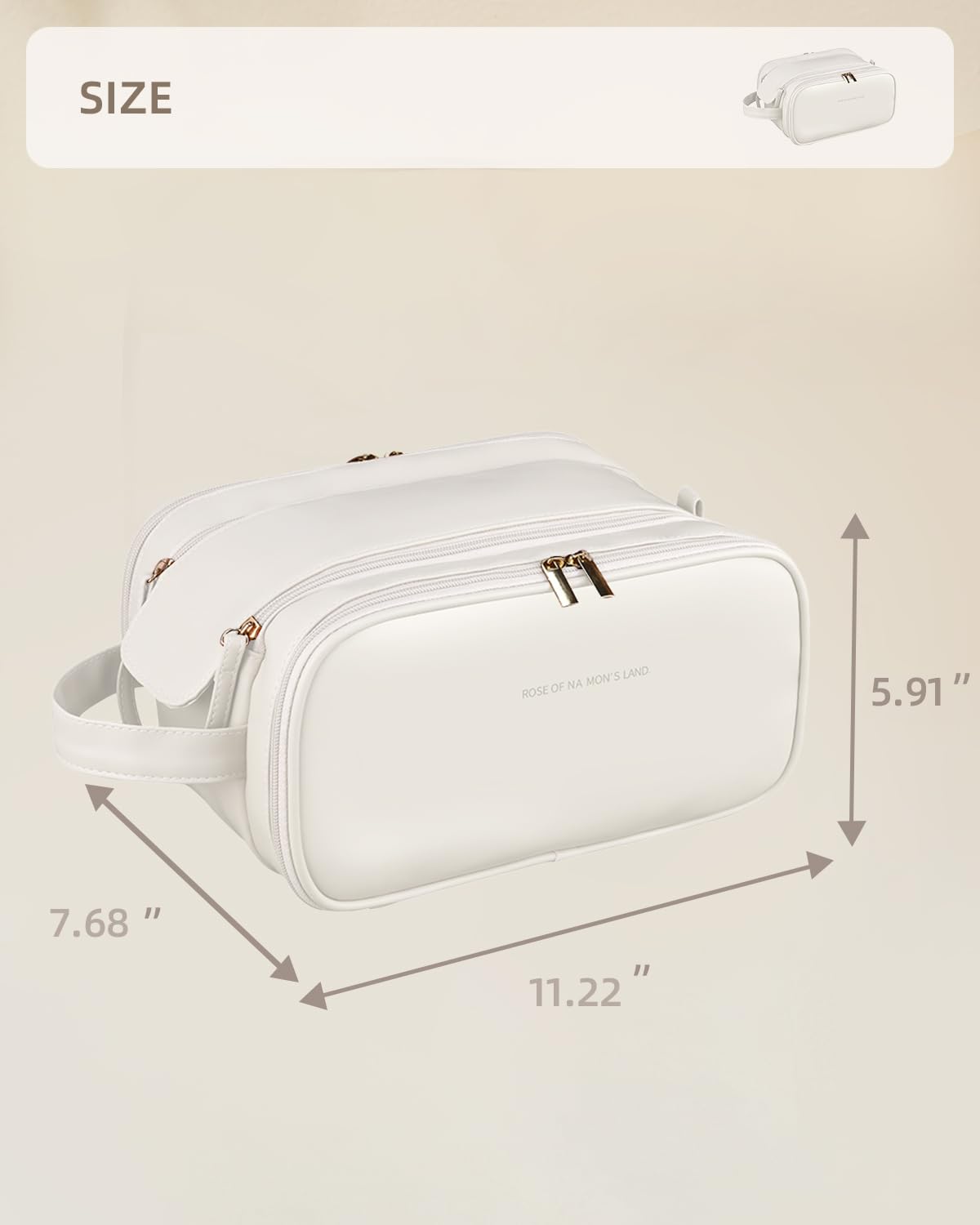 Yikisite Travel Makeup Bag - Women's Portable Travel Organizer, Waterproof Cosmetic Storage Bag, Vertical Brush Holder for Easy Access