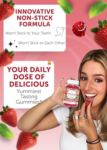 KSM-66 Ashwagandha Gummies 1000mg - Vegan Sleep & Stress Relief
