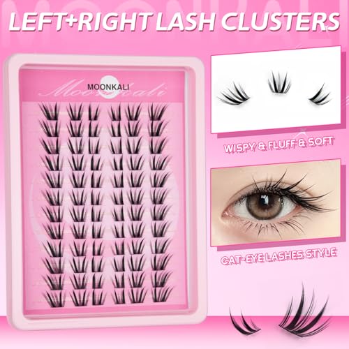 MOONKALI Cat Eye Lash Clusters Kit with Bond & Seal Glue