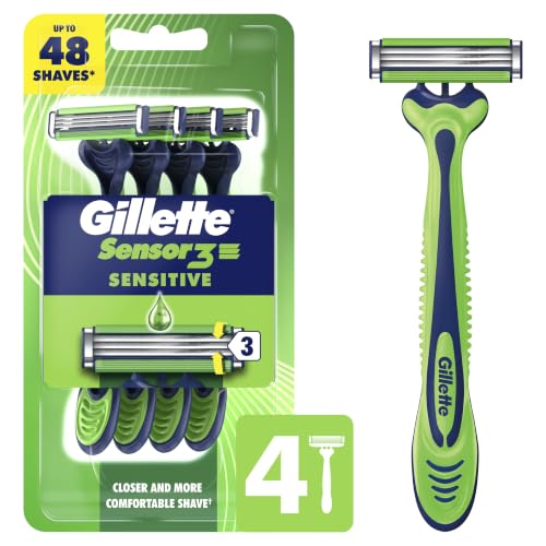 Gillette Sensor3 Sensitive Men's Disposable Razor 4 Count