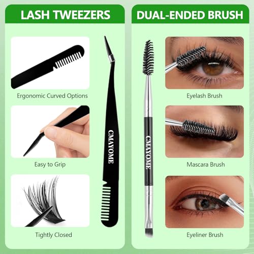 Lash Extension Kit with 684 Clusters, Bond & Seal Tools