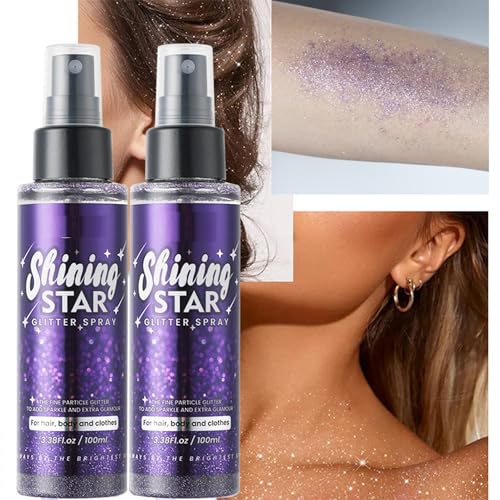 Body Glitter Spray 100ml - Long Lasting Shimmer for Face & Body