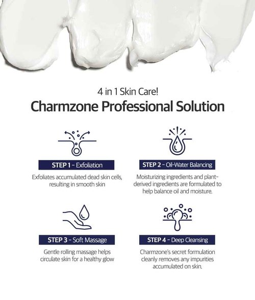 CHARMZONE Control Cream [NEW VERSION] – Korean Skincare Exfoliating Face & Body Massage Cream for Removing Sebum & Dead Skin Cells, Hydrating Self-Massage Moisturizer (150ml / 5.07 fl oz)