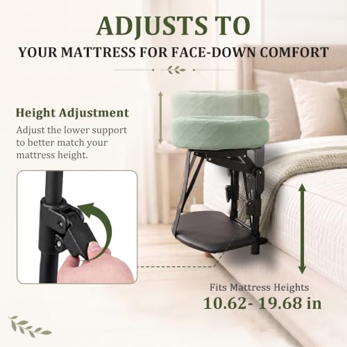 Massage Headrest for Bed with Adjustable Height & Armrest