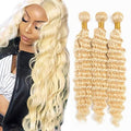 #613 Blonde Deep Wave Human Hair Bundles 3 Pack
