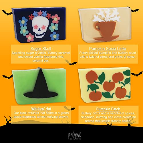 Primal Elements Fall/Halloween Theme Bundle, Fun Spooky Glycerin Soap, Halloween Decorations, Moisturizing for Hands, Face, and Body, Handmade Gift, Cruelty and Paraben Free Soap ? 8 Pack