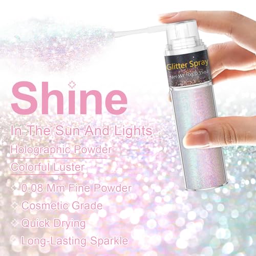 Rainbow Hair & Body Glitter Spray - Ultra Fine Shimmer