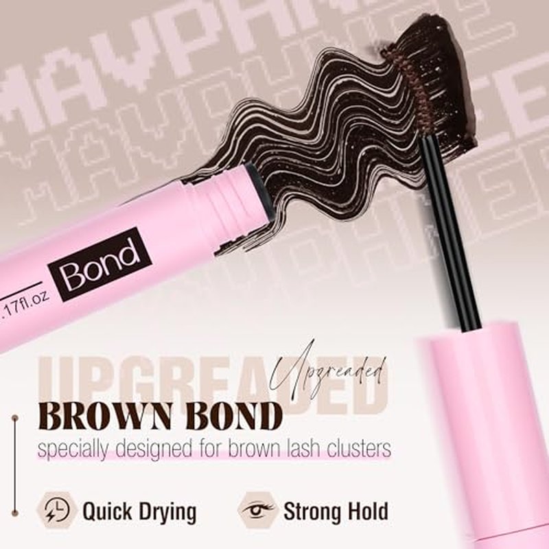 Mavphnee Brown Lash Glue Bond & Seal - 72hr Waterproof Adhesive