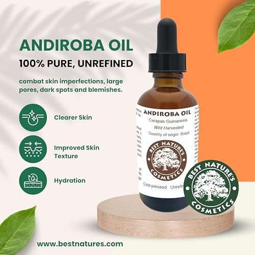 Best Nature's Cosmetics Andiroba Oil ? 100% Pure, Cold Pressed & Unrefined for Skin, Hair & Body ? Wild Harvested -1 fl oz / 30 ml