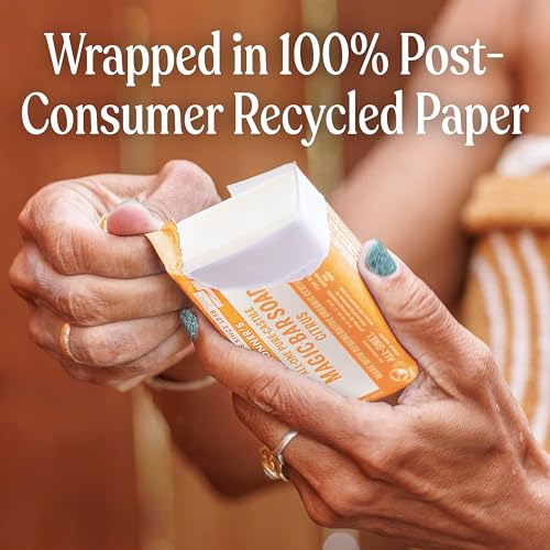 Dr. Bronner's Pure-Castile Magic Bar Soaps - Made with Regenerative Organic Certified Oils - For Face, Body, Hair- Vegan Soap Bars for Men & Women - Citrus, 12 pack, 5 oz