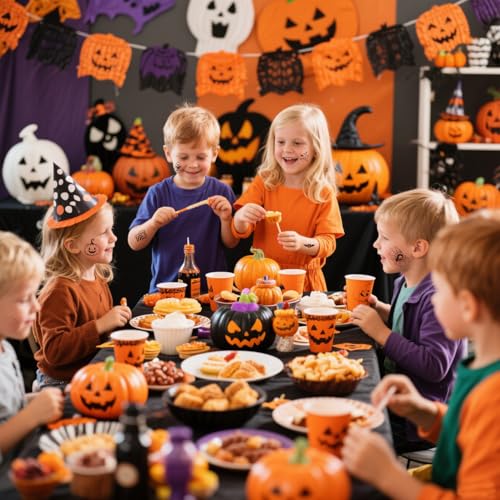 30 Sheets Halloween Inspired Temporary Tattoos Stickers with Grim Reaper Ghosts Pumpkins Skeletons Bats for Halloween Party Cosplay and Horror-themed Party Makeup