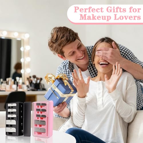 5-Hole Makeup Pencil Sharpener with Lid (2 Pack) for Eyeliner & Lip Liner