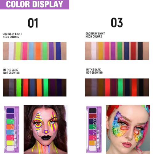 Water Activated Eyeliner Palette - 2 Pack UV Glow