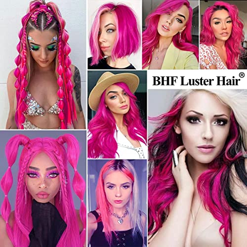 Colored Clip in Hair Extensions 20" 10pcs Straight Fashion Hairpieces for Party Highlights Pink