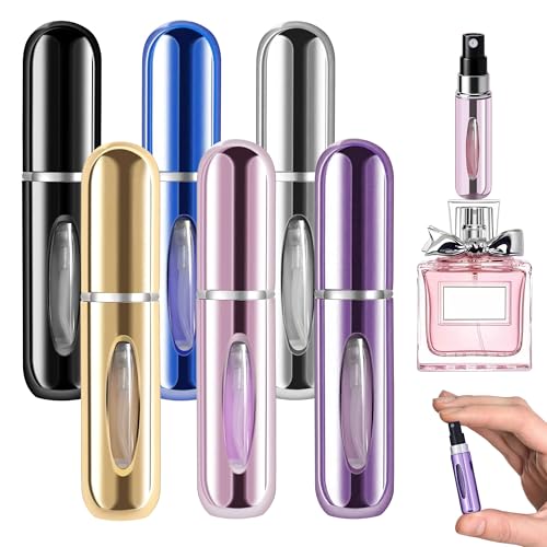 6-Pack 5ml Refillable Travel Perfume Bottles - Leak-Proof Atomizers