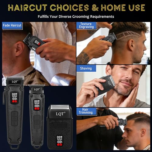Cordless Waterproof Professional Hair Clippers & Beard Trimmer Set for Men