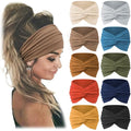 Jesries Wide Turban Headbands for Women (10-Pack, Caramel)