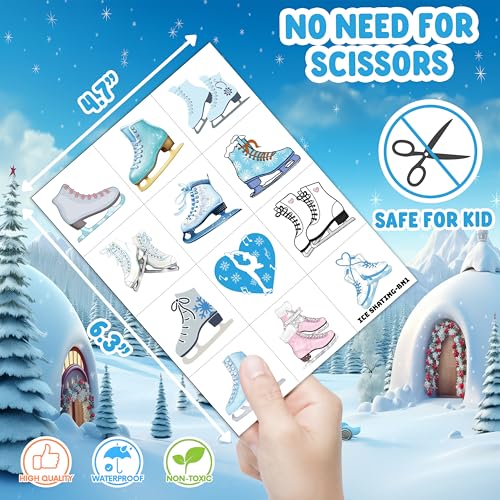 96pc Ice Skating Temporary Tattoos for Kids - Party Favors