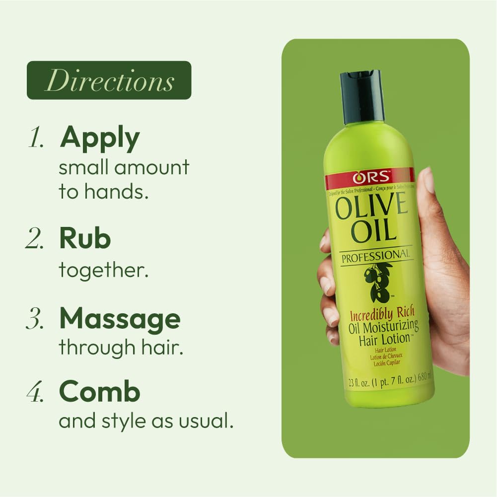 ORS Olive Oil Professional Incredibly Rich Oil Moisturizing Hair Lotion 23 Ounce (Pack of 2)