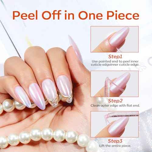 modelones Gel Polish Liquid Latex for Nails, 15 ml Peel Off Nail Polish Barrier with Stick, Fast Dry Cuticle Guard, Skin Protector for Fingers