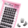 DIY Eyelash Extensions 72 PCs Cluster Lashes Super Thin Band Soft Mixed Tray Wispy Individual Lashes (Fluffy, C-8-16mix)