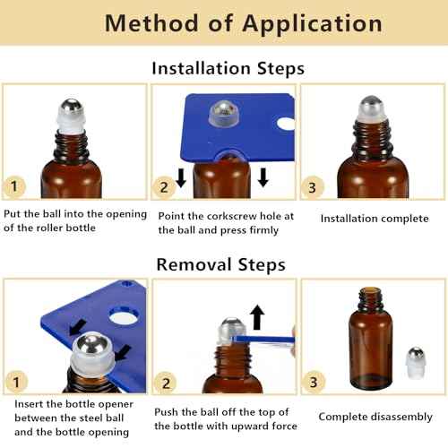 100ML Roller Bottles for Essential Oil, 3 Pack Empty Amber Glass Roller Bottle for Perfume Oil, Roll on Bottles with Stainless Steel Roller Balls, Opener, Funnel and Dropper