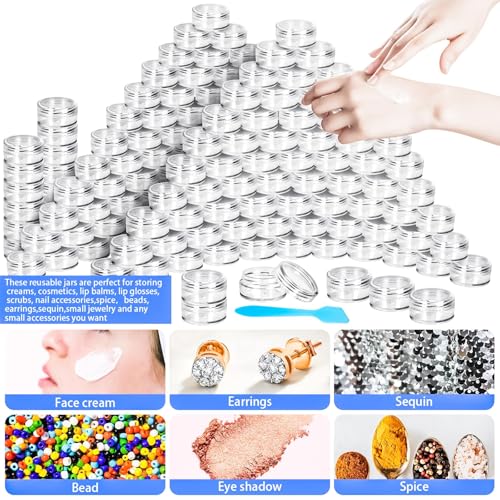 100 Pcs 5g Empty Plastic Sample Containers with Lids