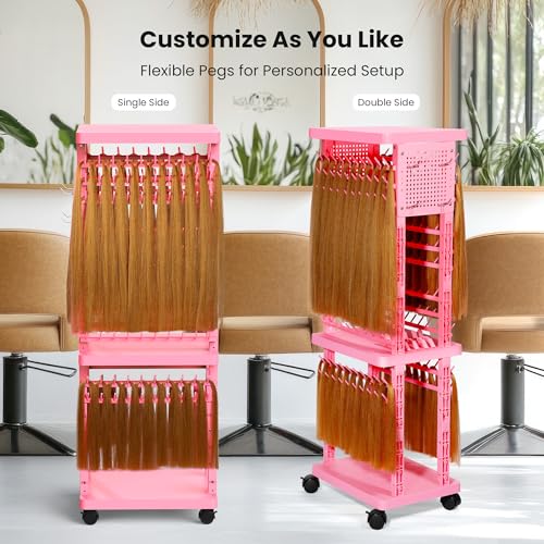 220 Peg Braiding Hair Rack Double-Sided with Tools & Wheels