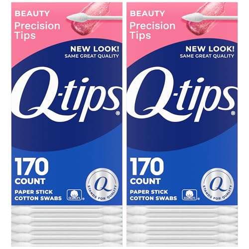 Q-tips Precision Tips Cotton Swabs 170 Count 2 Pack, Makeup Tools, Beauty, Personal Care and Household Essentials