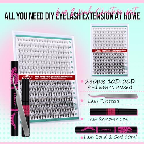 Lash Extension Kit Clusters 9-16mm with Bond, Seal & Tools