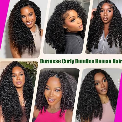 Burmese Curly Hair Bundles 20 22 24 Inch 100% Virgin Remy