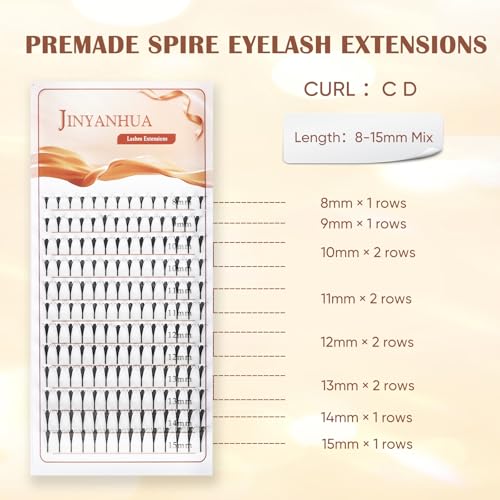 Premade Wing Lash Extensions 8-15mm C/D Curl Mix