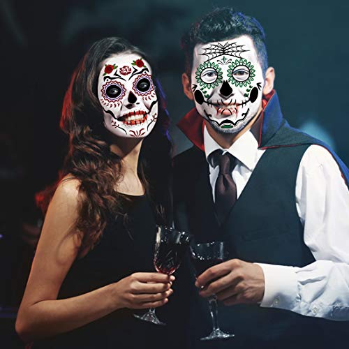 Sugar Skull Temporary Face Tattoo Kit, 9 PCS Waterproof