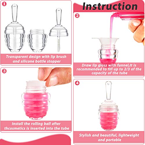 18 Pcs Empty Lip Gloss Tubes Honey Pot Shape 6ml Clear Refillable