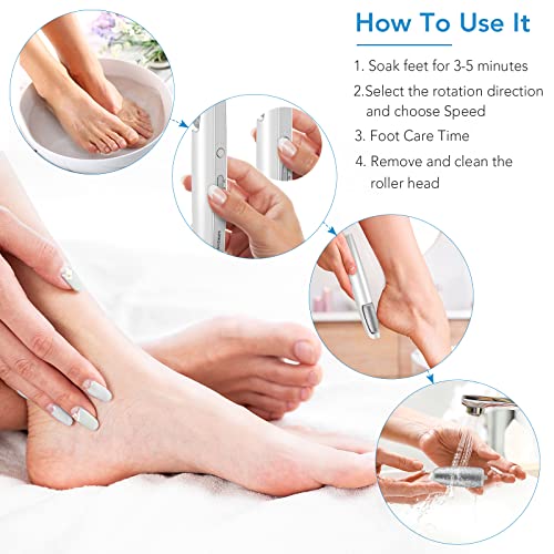 LINKEVAP Electric Foot Callus Remover with 2 Roller Heads