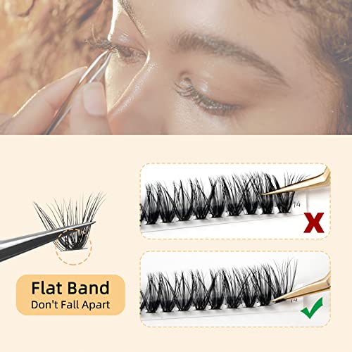 QUEWEL Cluster Lashes 240Pcs Individual Lashes 30D+40D C Curl Mix8-14mm Lash Extensions Clusters Lashes Soft&Natural False Eyelashes Individual DIY Eyelash Extension at Home(30D+40D C MIX8-14)