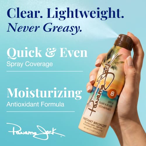 Panama Jack Instant Bronzer Sunscreen SPF 8 5.5 OZ Pack of 2 - Water Resistant, Cruelty-Free