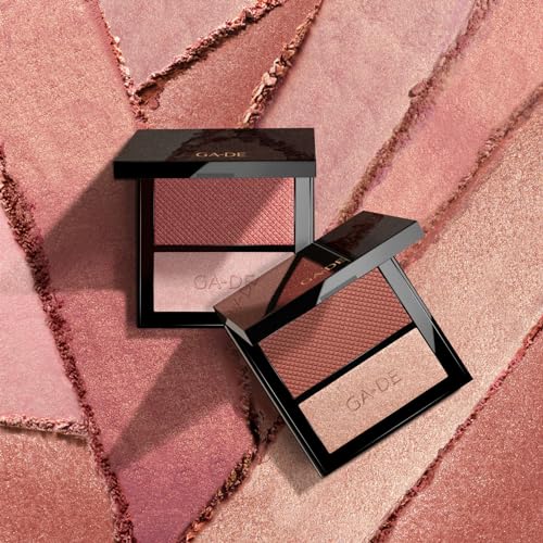 GA-DE Velveteen Blush and Shimmer Duet, 56 - Formulated with Micronized Pearls and Pigments for Sculpting Face and Décolleté - Paraben-Free - 0.26 oz