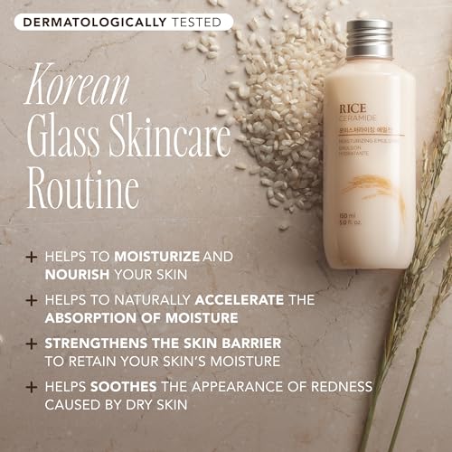 The Face Shop Korean Rice Skincare Duo ? Rice Extract Double Hydration Lotion & Moisturizer for Dry to Normal Skin