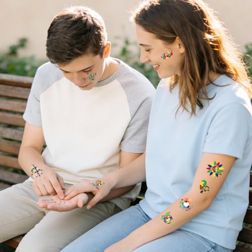 Autism Awareness Temporary Tattoos - 8 Sheets 200+ Designs