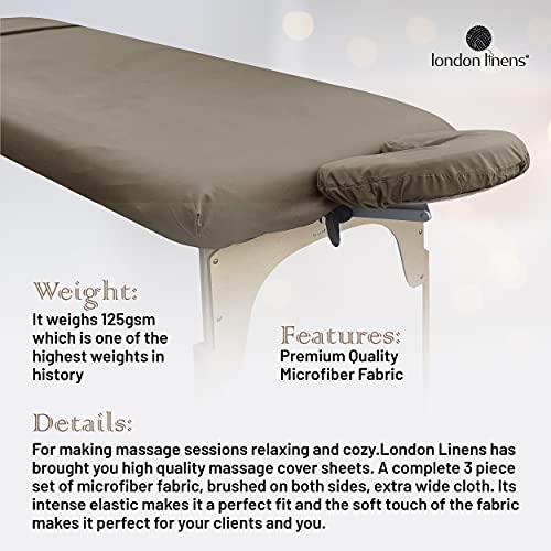 LONDON LINENS Microfiber Massage Table Sheets Set - 3 Piece